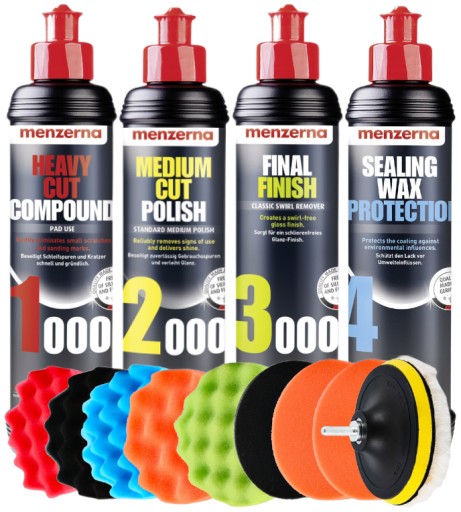 Menzerna Полировальный Набор Для Полировки Автомобиля Автомобиля Колодки + Пасты