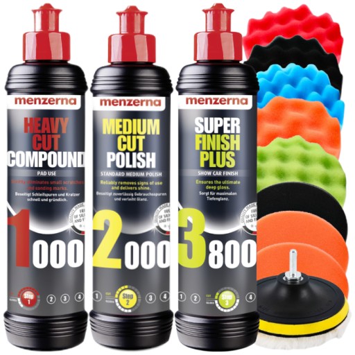 Menzerna Полировальный Набор Для Полировки Автомобиля Автомобиля Колодки + Пасты