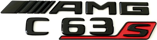 C63SBL - Mercedes C63S C 63 S AMG эмблема, значок, черная надпись
