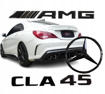 Mercedes CLA45 эмблемы Black AMG flash