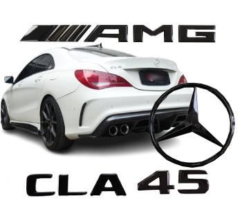 Mercedes емблеми CLA45 чорний спалах AMG