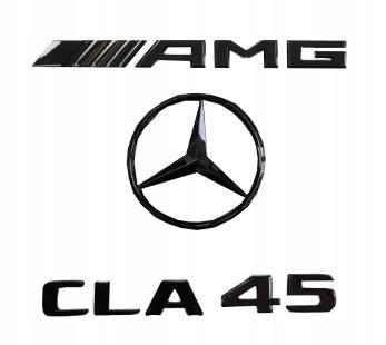 Mercedes эмблемы CLA45 черная вспышка AMG