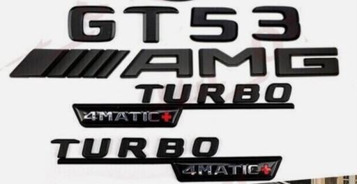 GT53T4M - Mercedes GT53 AMG Turbo 4 Matic+ эмблема, значок, черная надпись