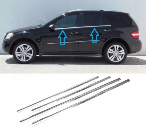 345353453452 - Mercedes ML W164-хромовані віконні скребки