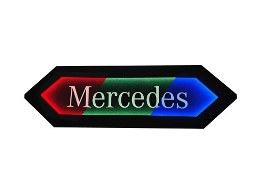Мерседес світлодіодна панель 3D панель Екошкіра Логотип на задній стінці, над ліжком MB03