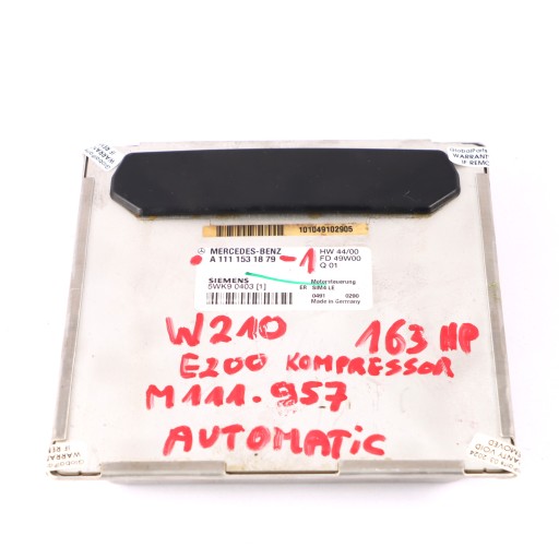 A1111532979 - Mercedes W210 E200 Kompressor M111.957 163 HP Engine Controller ECU Automatic