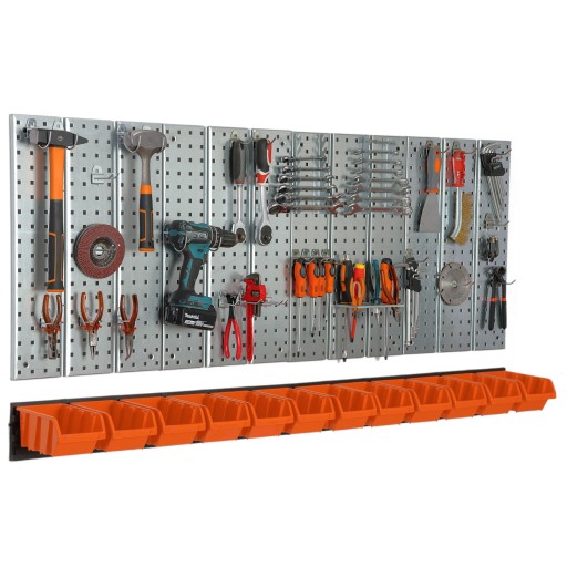 Дошка для інструментів металевої майстерні на 12 лотків