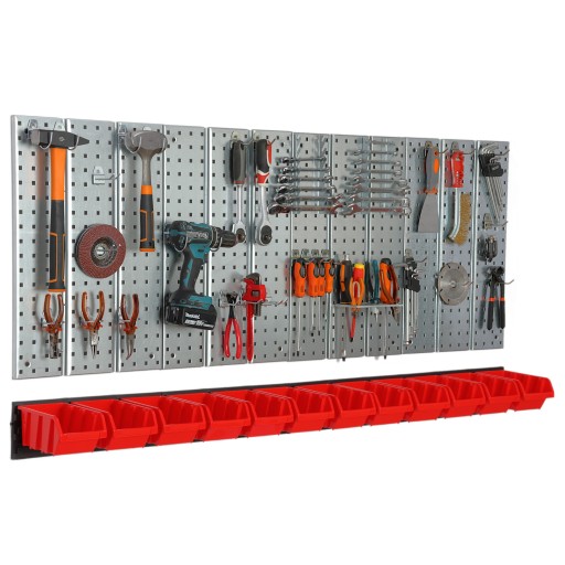 Дошка для інструментів металевої майстерні на 12 лотків