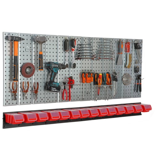 Інструментальна дошка металевої майстерні з 14 кюветами