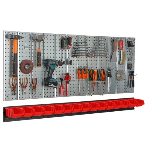 Інструментальна дошка металевої майстерні з 15 кюветами