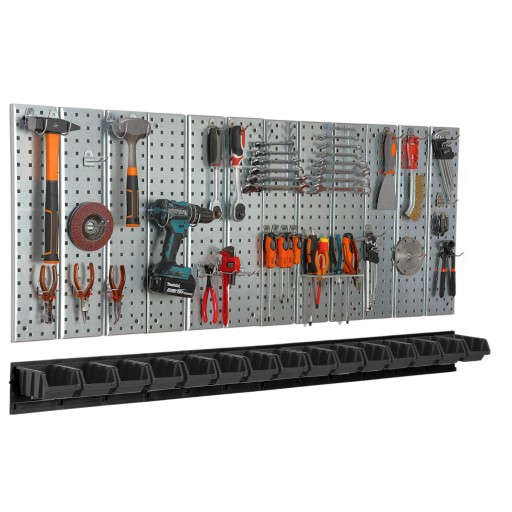 Інструментальна дошка металевої майстерні з 15 кюветами