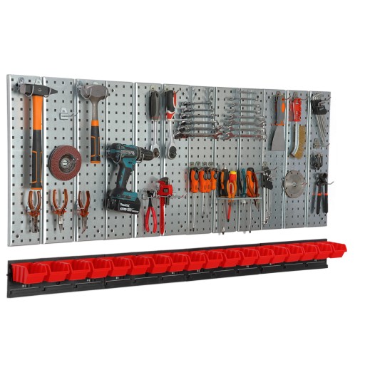 Дошка для інструментів металевої майстерні на 18 лотків