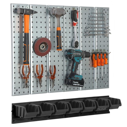 Дошка для інструментів металевої майстерні на 7 лотків