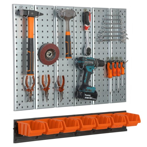 Дошка для інструментів металевої майстерні на 7 лотків