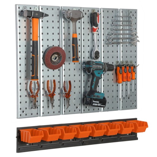Дошка для інструментів металевої майстерні на 8 лотків