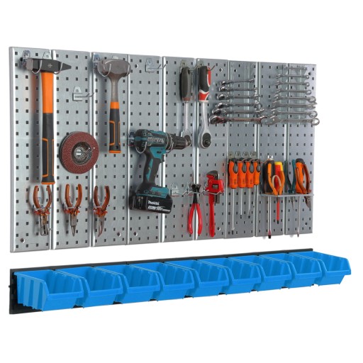 Дошка для інструментів металевої майстерні з 9 лотками