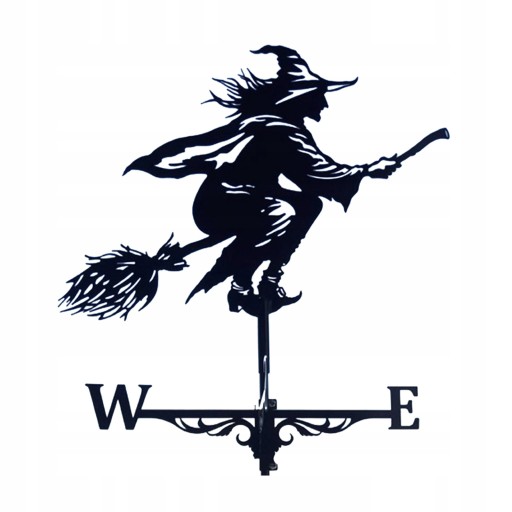 Металлический Черный Флюгер Witch Weathervane