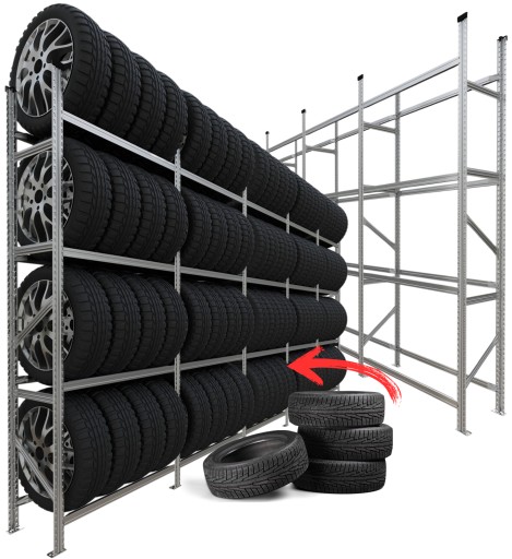 Стелаж металевий для шин, дисків, полиці 80 шт. до 235 мм PROFESSIONAL SOLID