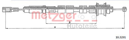 10.3291 - Metzger 10.3291 Трос керування зчепленням