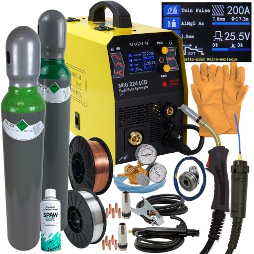 Migomat Magnum зварювальний апарат MIG 200 імпульсна Синергія LCD
