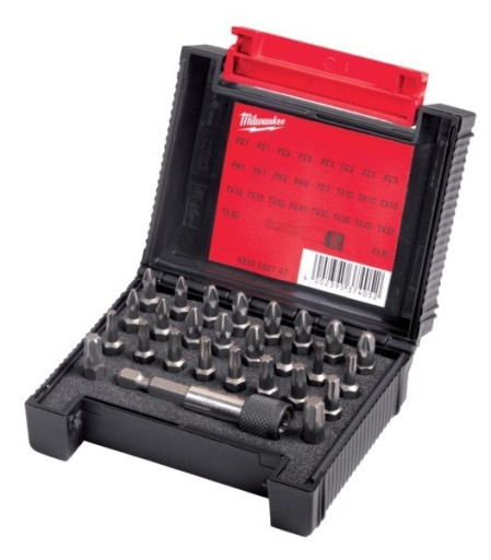 Набір біт Milwaukee PH PZ TORX 27 шт + тримач для викрутки + футляр