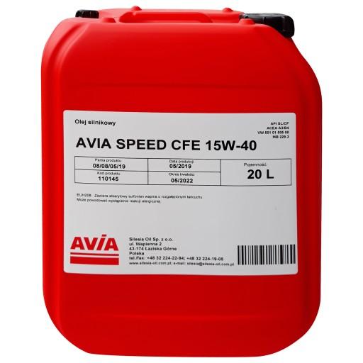 Минеральное МОТОРНОЕ МАСЛО AVIA Speed ​​CFE 15w40 20л vw 502/505 bmw LL04