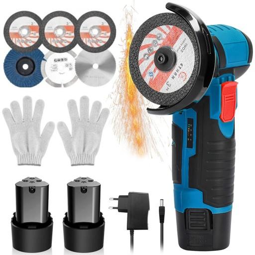 Мини-аккумуляторная угловая шлифовальная машина, 12 В, аккумулятор 2 × 1500 мАч