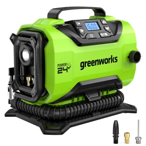 Міні акумуляторний компресор 24В і 12В GREENWORKS 2in1 LED насос