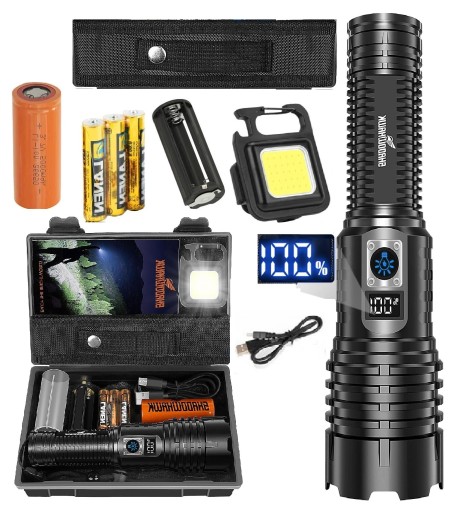 Потужний акумуляторний світлодіодний ліхтарик 30000L тактичний військовий подарунок Powerbank