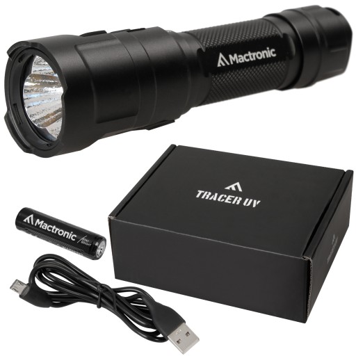 Мощный тактический ручной фонарик LED UV Light TRACER MACTRONIC 1000 лм