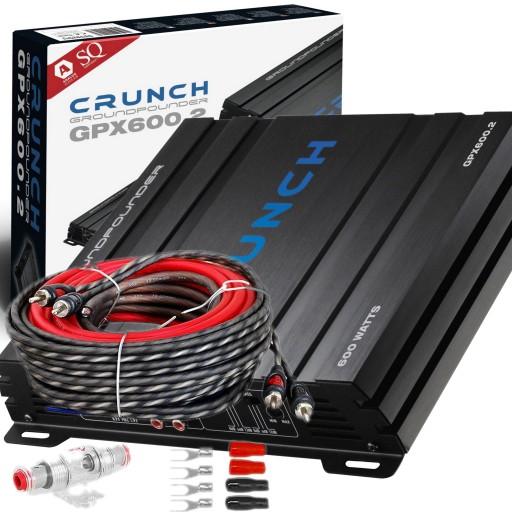Мощный усилитель Crunch GPX600 . 2 300w rms + кабели