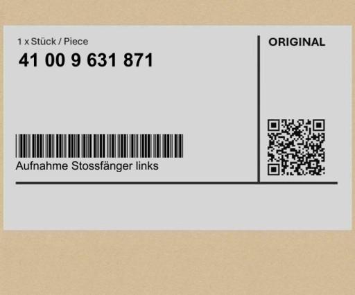 41009631871 9631871 - Кріплення бампера ліве BMW 3 G21 G81 5 F90 G30 G31 G60 G68 6 G32