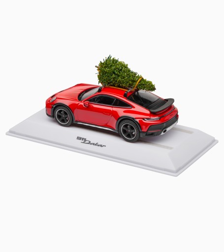 Модель Porsche 911 Dakar (992) с елкой - Рождество, масштаб 1:43