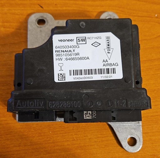 Модуль датчика подушки безопасности Renault Koleos II 985105619R