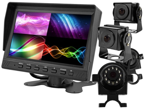 Монітор автомобіля лкд 7кал Ахд 4пін з функцією рекордера 12В 24В і