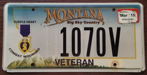 Монтана 2015 - номерной знак США