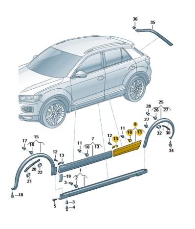 2GA854950MGRU - * КРИШКА ДВЕРЕЙ VOLKSWAGEN T-ROC ОРИГІНАЛ OE