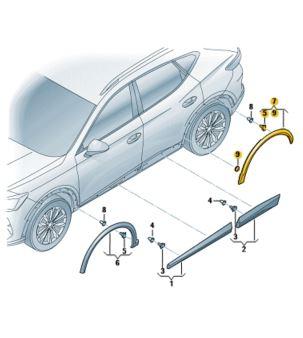 5FF853818H9DG - НАКЛАДКА КОЛІСНОЇ АРКИ ПРАВА ЗАДНЯ CUPRA ORIGINAL OE