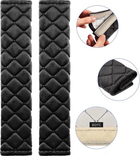 Защитные пластины для ремней безопасности 2 шт черные