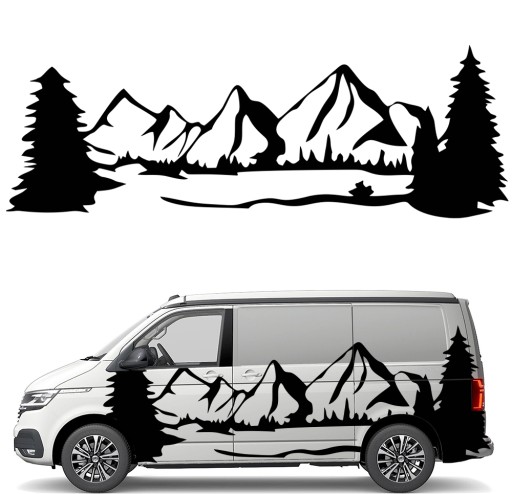 НАЛІЙКА Графіка для автопричепа ГОРИ ГОРИ ЛІС 90x261