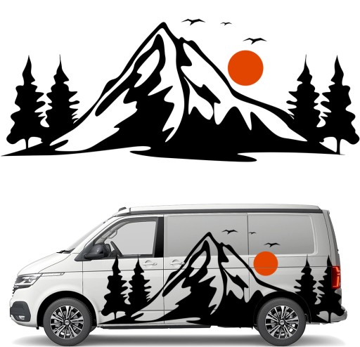 НАЛІЙКА Графіка для кемпера ГОРИ ГОРИ ДЕРЕВА ЛІС 90x225