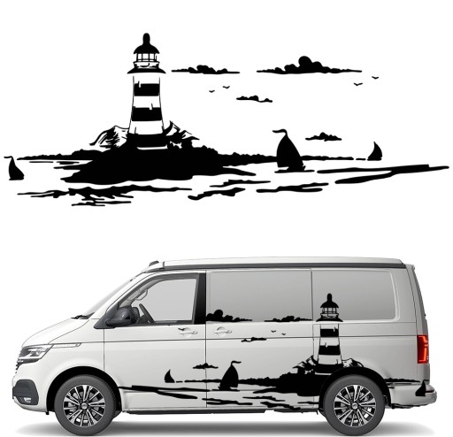 СТІКЕР Графіка для автофургону МАЯК КОРАБЛІ МОРЕ 90x231