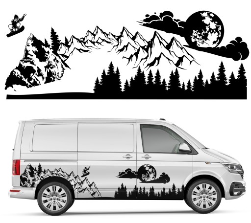 НАЛІЙКА Графіка для кемпера ГІРСЬКИЙ КРАЙ ЛІС СНОУБОРД 94x257