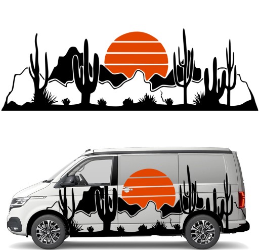 СТІКЕР Графіка для автофургону DESERT CACTUS DESERT Вестерн 90x280