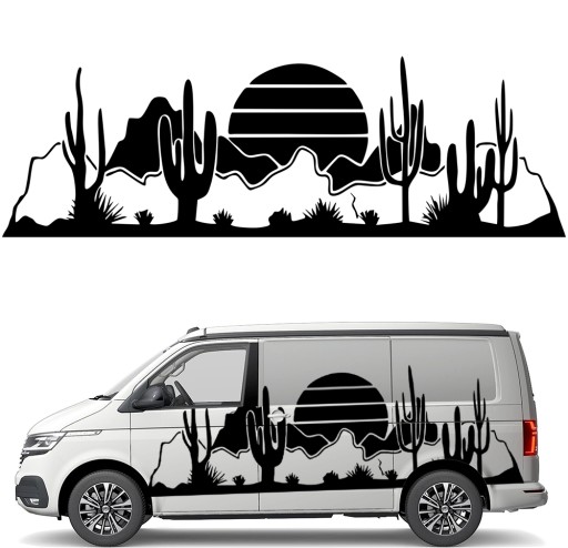 СТІКЕР Графіка для автофургону DESERT CACTUS DESERT Вестерн 90x280