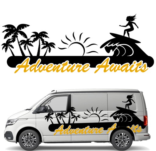 СТІКЕР Графіка для причепа SURFER ADVENTURE ADVENTURE PALM 90x232