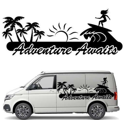СТІКЕР Графіка для причепа SURFER ADVENTURE ADVENTURE PALM 90x232