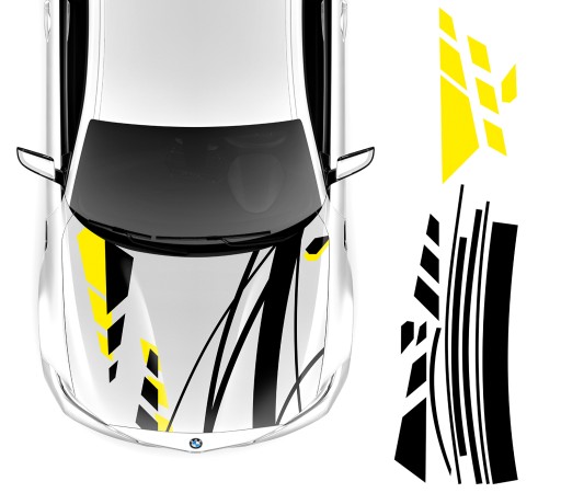 НАКЛЕЙКА Графика на капот автомобиля MOTIVE MAZIE STRIPES Формы 65x251