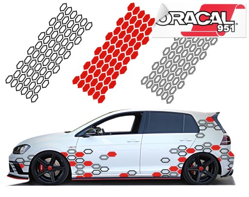 НАКЛЕЙКА З МОТИВОМ ШЕСТИКУТНИК 3 АРКУШИ 120 Х 44 см КОЛІР
