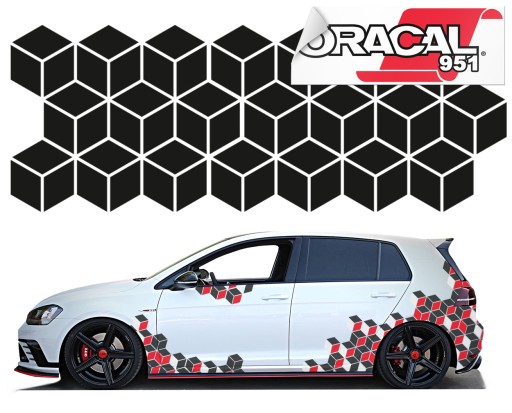 НАКЛЕЙКА АВТО МОТИВ КУБ 120x44см 3X 951